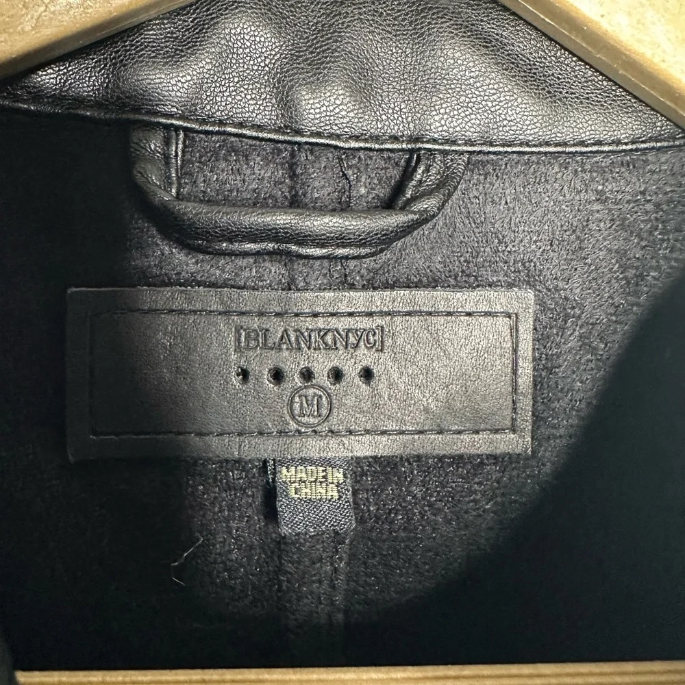 BLANKNYC | Black Faux Leather Jacket | Snap Front | Long Sleeve | Size M - Picture 5 of 6